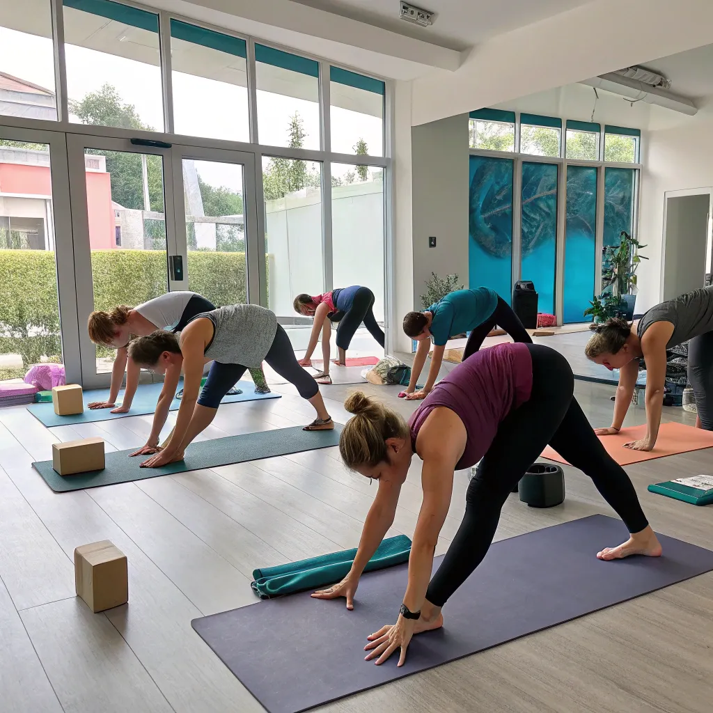 Yoga class in session at BRELANTHIOX