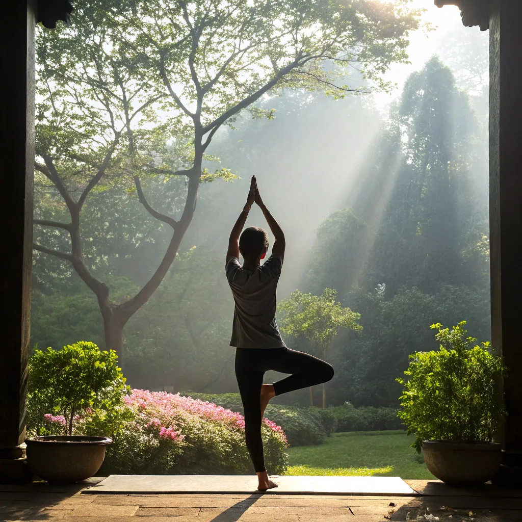Person practicing yoga pose